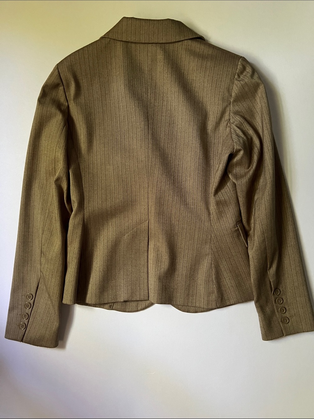 New York & Company Tan Pinstripe Suit Jacket Blazer - Picture 3 of 4